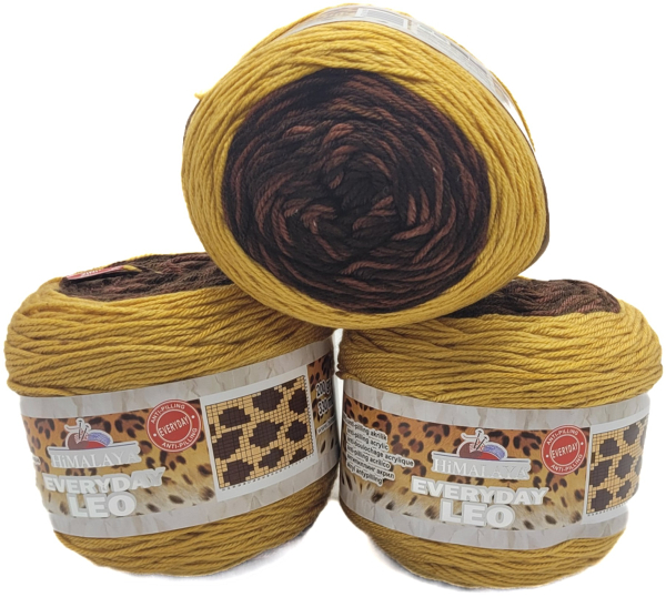 600 Gramm Himalaya Everyday Antipilling Leo Strickgarn mehrfarbig, 3 x 200 Gramm Strickwolle mit Tierfelloptik und Anti-Pilling Effekt